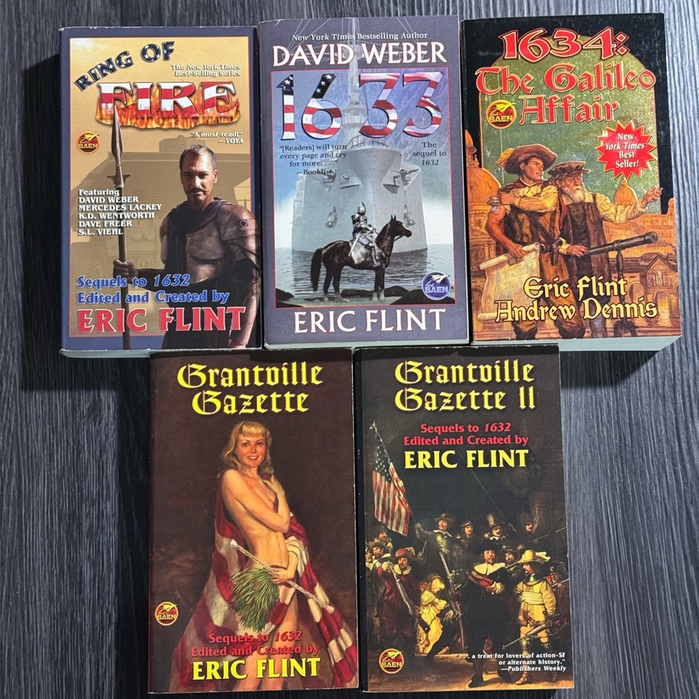 Lot of Eric Flint Vintage Historical Fiction Paperback Books